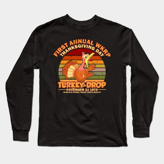 Turkey Drop Vintage Long Sleeve T-Shirt by Baby Kids Zone